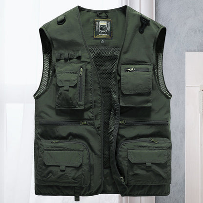 Anton | Cargo-vest i mesh med lommer