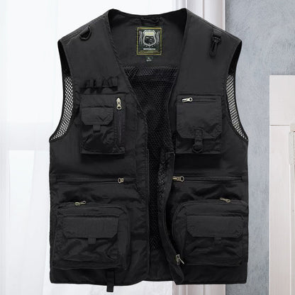 Anton | Cargo-vest i mesh med lommer