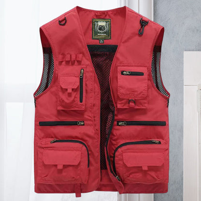 Anton | Cargo-vest i mesh med lommer