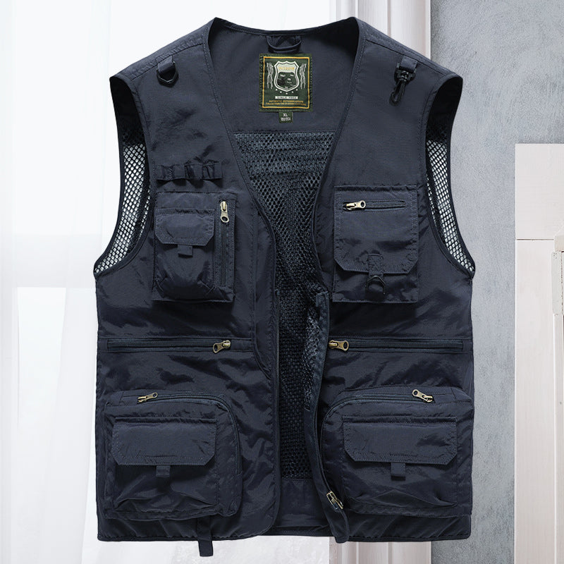 Anton | Cargo-vest i mesh med lommer