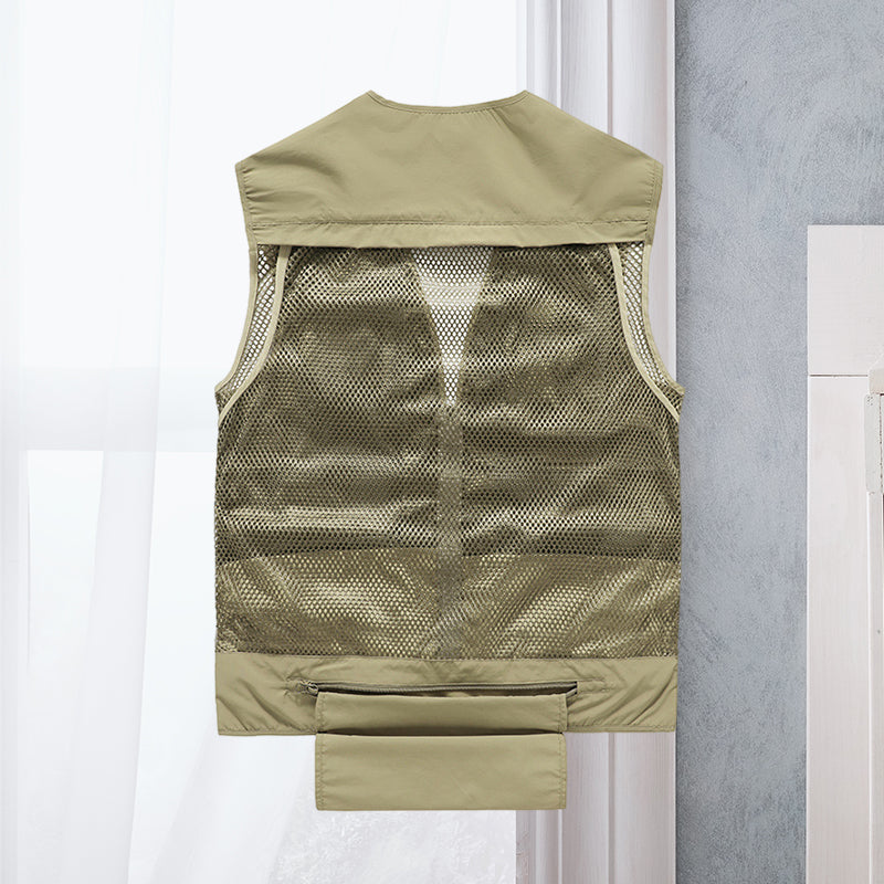 Anton | Cargo-vest i mesh med lommer