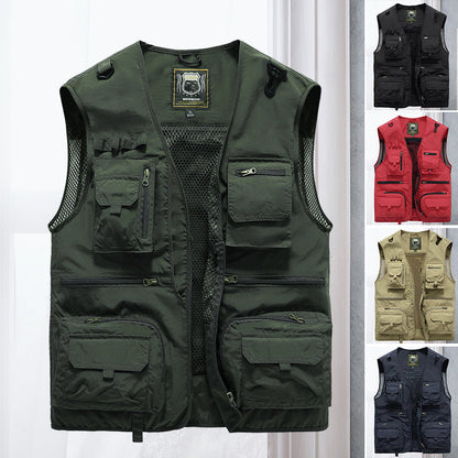 Anton | Cargo-vest i mesh med lommer