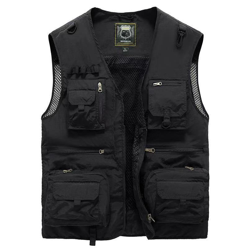 Anton | Cargo-vest i mesh med lommer