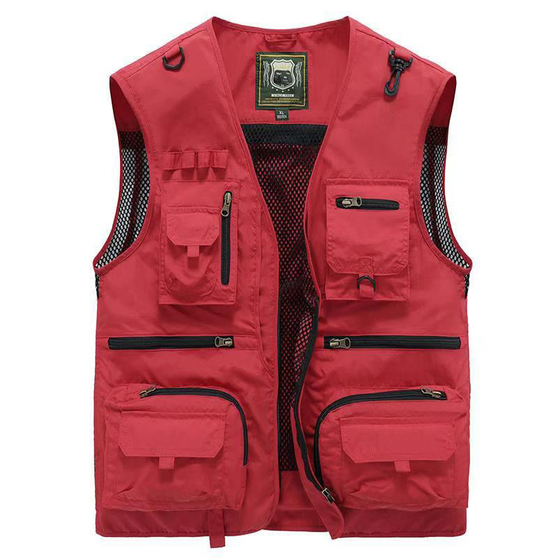 Anton | Cargo-vest i mesh med lommer